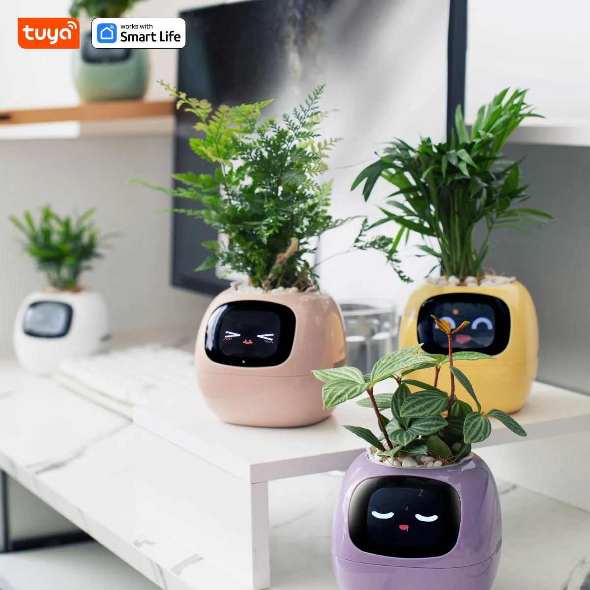Tuya Ivy Smart Planter – Inteligentna Doniczka z 49 Emocjami, AI Chipem i 7 Czujnikami dla Łatwej Pielęgnacji Roślin GardenKowo