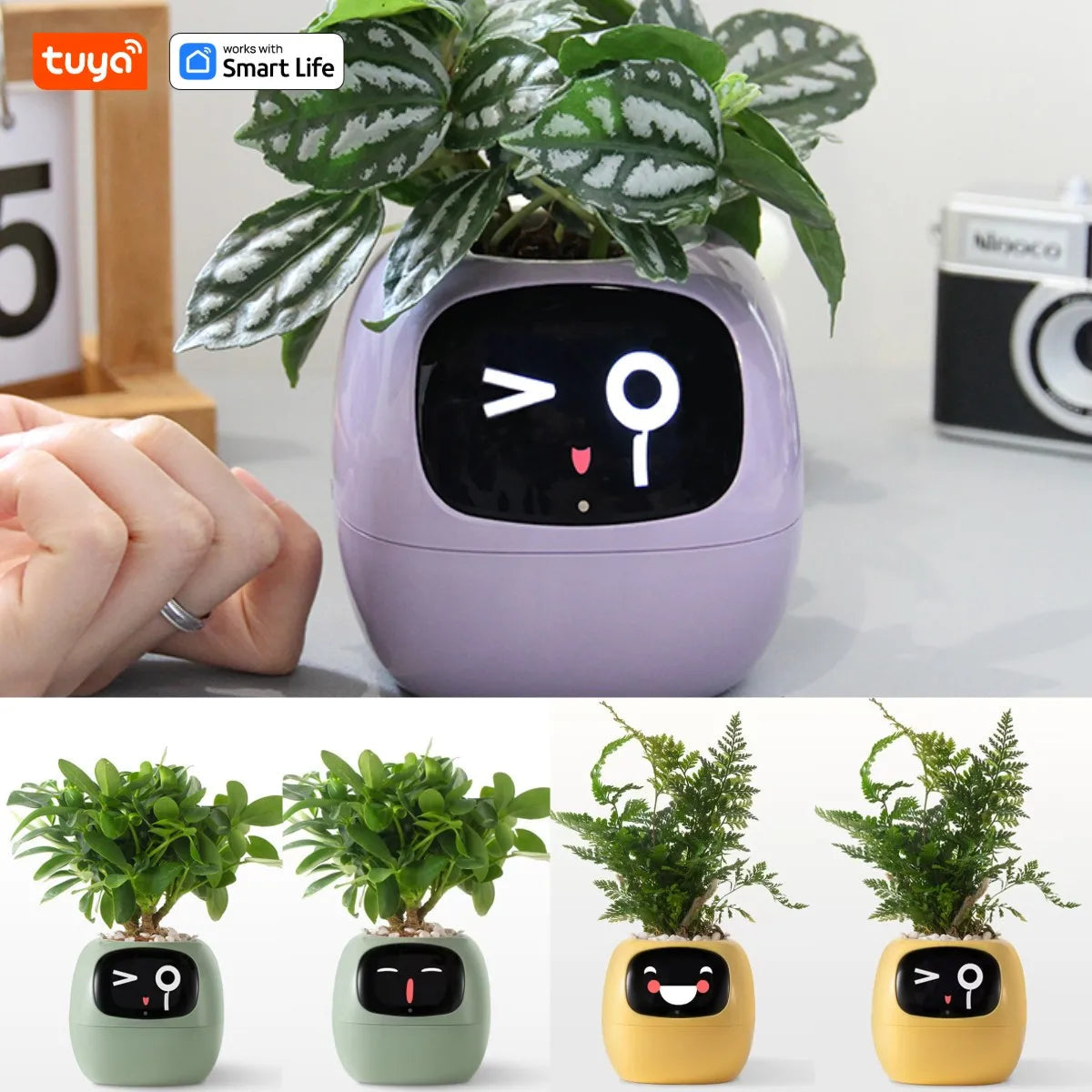 Tuya Ivy Smart Planter – Inteligentna Doniczka z 49 Emocjami, AI Chipem i 7 Czujnikami dla Łatwej Pielęgnacji Roślin GardenKowo