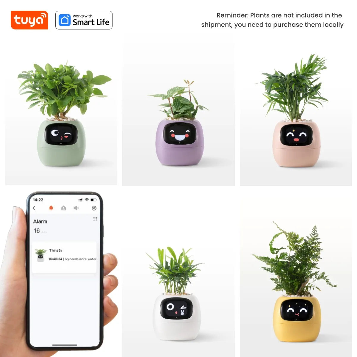 Tuya Ivy Smart Planter – Inteligentna Doniczka z 49 Emocjami, AI Chipem i 7 Czujnikami dla Łatwej Pielęgnacji Roślin GardenKowo