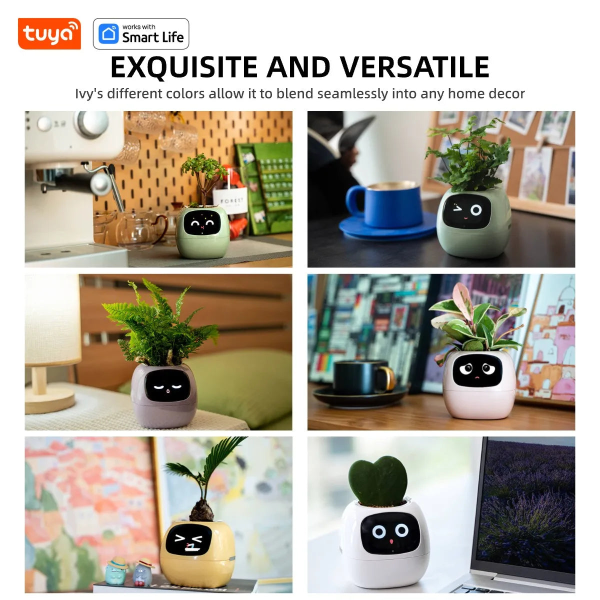 Tuya Ivy Smart Planter – Inteligentna Doniczka z 49 Emocjami, AI Chipem i 7 Czujnikami dla Łatwej Pielęgnacji Roślin GardenKowo