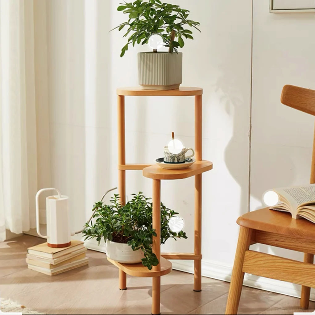 Bambusowy Stojak na Kwiaty 3 Poziomy 🌿 Regał na Rośliny do Wnętrz i na Balkon GardenKowo