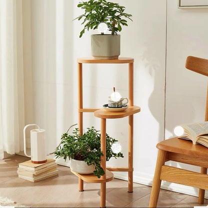 Bambusowy Stojak na Kwiaty 3 Poziomy 🌿 Regał na Rośliny do Wnętrz i na Balkon GardenKowo