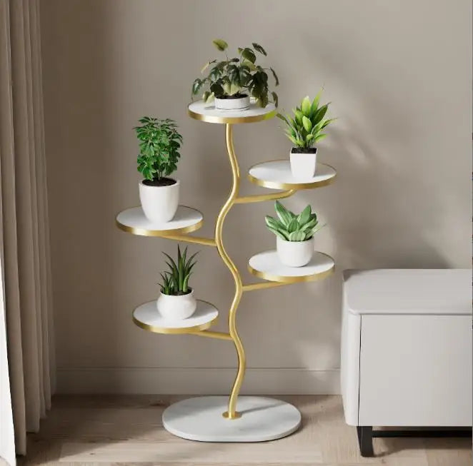 Wysoki stojak na 5 roślin – piętrowy kwietnik do wnętrz i narożników (design gałęziowy) GardenKowo