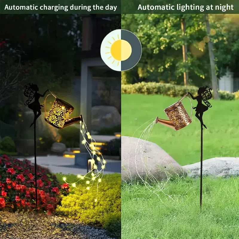 Lampka Solarna Konewka – LED Wodospad Świateł GardenKowo